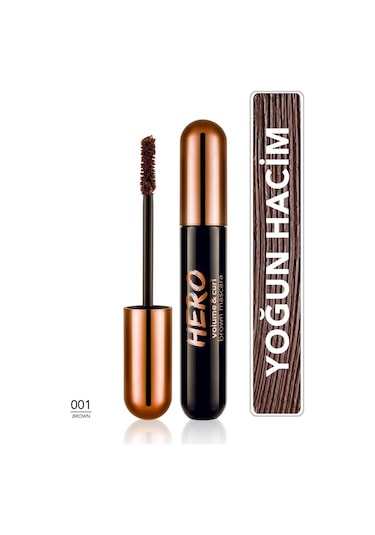 Flormar Hero Volume & Curl Yoğun Hacim Veren Nemlendirici Etkili Maskara 001 Brown Mascara