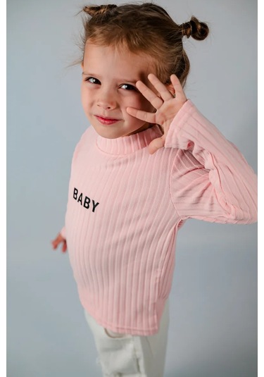 Kreş İçin Yumuşak Uzun Kollu Tişört 252743458 Pembe