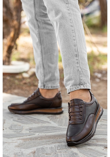 D0315 Günlük Ortopedik Erkek Klasik Garantili Ayakkabı Kahverengi