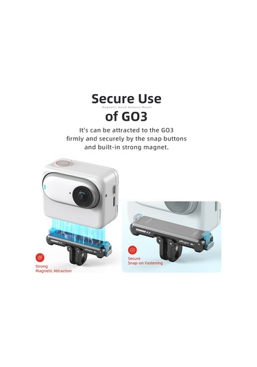 Amagisn Ag11 Aksiyon Kamerası İçin Manyetik Hızlı Çıkarma Montaj Tabanı Manyetik Plakalı Alüminyum Alaşımlı Kamera Montajı Evrensel 1/4 İnç Arayüz Ve Spor Kamera Adaptörü Insta360 Go3 İle Uyumlu