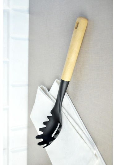 Nishev Küçük Ahşap Saplı Makarna Kepçesi Mutfak Aleti Nishev-p000054