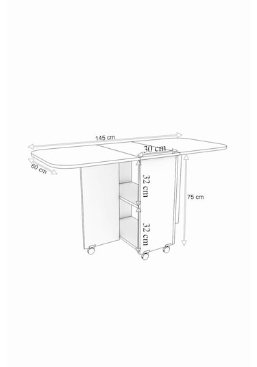 Oval Masa Açılır Katlanır Mdf