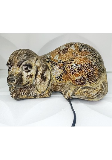 Köpek Mozaik Lamba Yatak Odası Bebek Odası Gece Lambası Masa Üstü Ev Dekorasyon Çok Renkli