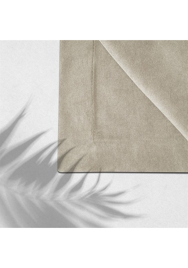 Kadife Dokulu Masa Örtüsü Krem-35