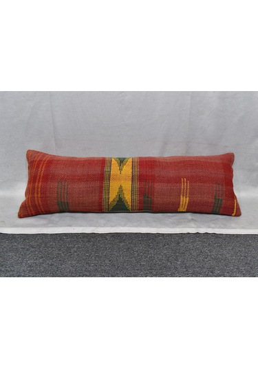 Zehra Abla Halı Yeni El Dokuma Dekoratif Lumbar Kilim Kırlent Yastık Kılıfı 6688 Çok Renkli