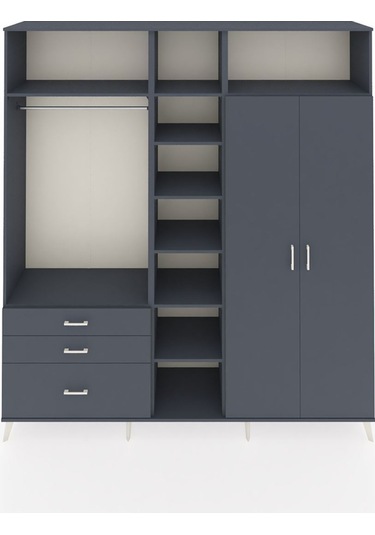 Hyperion Dolap 10 Raflı 3 Çekmeceli 2 Askılı 220x44x243 Antrasit-antrasit/antrasit Antrasıt/antrasıt Hyperion Dolap 10 Raflı 3 Çekmeceli 2 Askılı 220x44x243 Antrasit-antrasit/antrasit Antrasıt/antrasıt