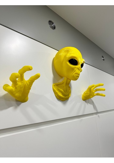 Alien Uzaylı Duvar Dekorasyonu Veya Kulaklık Tutucu Sarı