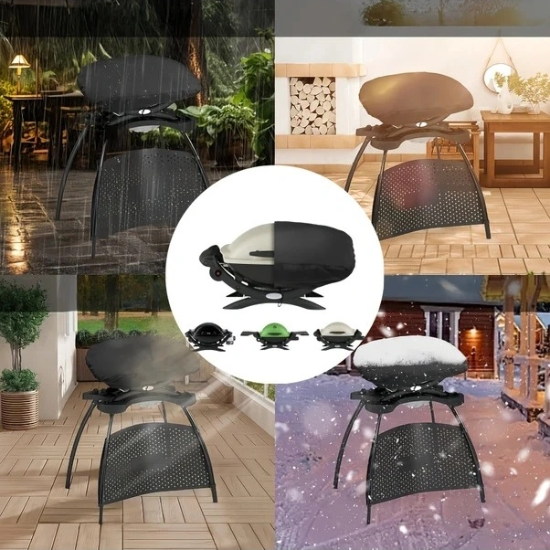 Trendooze Şanslı022 Weber Bebek Q Serisi 70x45x32cm Siyah Ağır Hizmet Bbq Gril Kılıfı