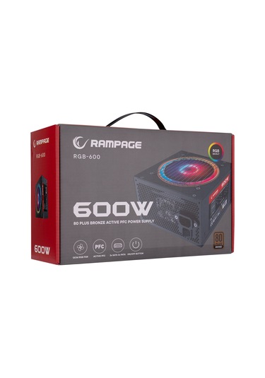 Rampage Rgb-600 600w 80 Plus Bronze Aktif Pfc 12cm Rgb Fanlı Power Supply