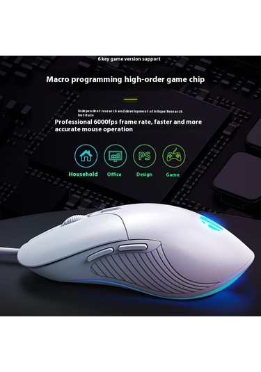 Inphıc Pb1 Usb Kablolu İş Ofis Oyun Mouse Sessiz Makro Programlama Bilgisayar Dizüstü Fare