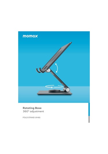 Momax KH5L1 Katlanır Dönebilen Telefon - Tablet Standı Titanyum