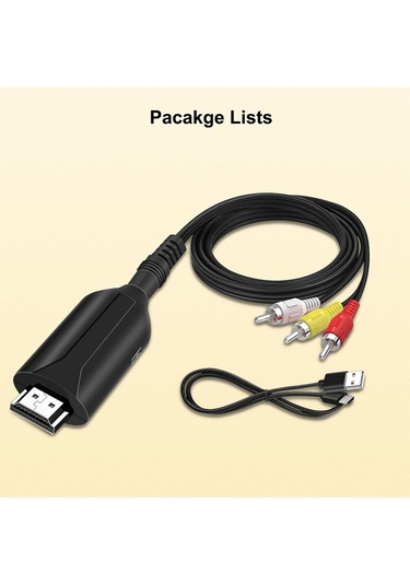 Homyl Video Ses Kablosu Aksesuarı, Projektör Tv Için Pal Ntsc