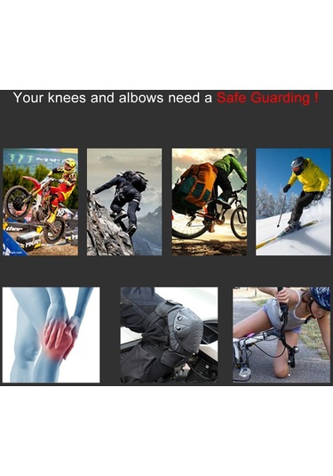 Hallow Koruyucu Motosiklet Dirseklikleri Ve Dizlikleri Set Siyah 4 Parça