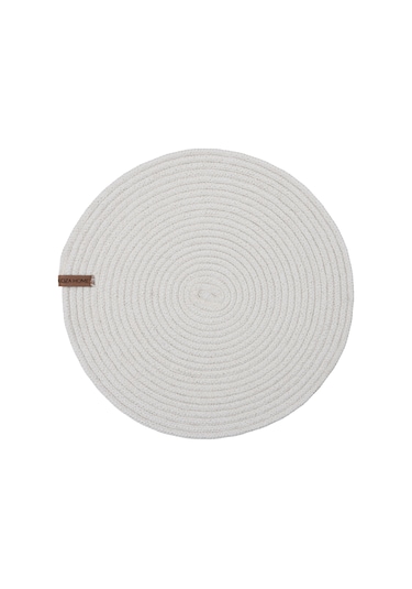 Koza Home Cesta Amerikan Servis El Yapımı Pamuklu Krem Jüt Örme Dekoratif D Krem