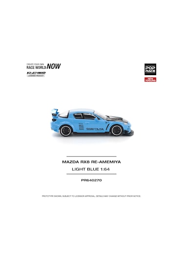 Pop Race Mazda Rx8 Re-amemiya Light Blue 1:64 Diecast Model Araba Pr640270 Mavi