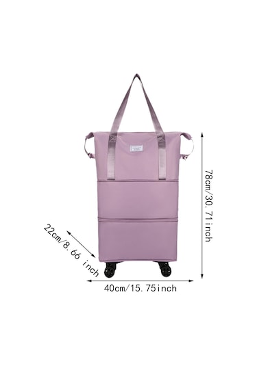 Homyl Katlanabilir Seyahat Çantası Tekerlekli Genişletilebilir El Mor Çift Genişlet