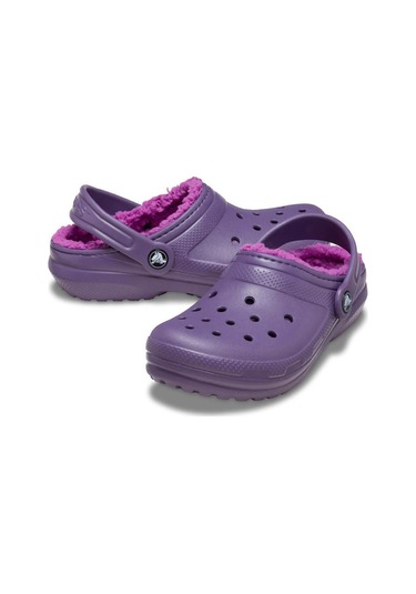 Crocs Classic Lined Clog K Çocuk Terlik - Gece Moru Mor