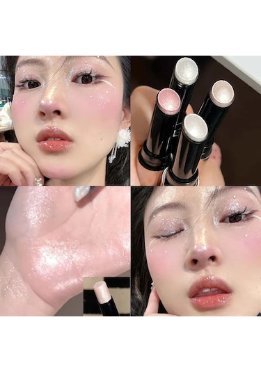 Pırıltılı Fosforlu Çubuk Doğal Elmas Glitter Beyaz Vurgu Göz Farı Kalem Kontur 02 01