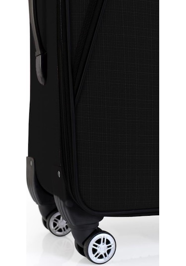 Orta Boy 4 Teker Kumaş Valiz Siyah 1081 Siyah