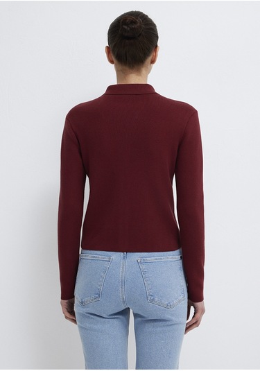 Mavi - Polo Yaka Bordo Hırka 1710586-70431 Bordo