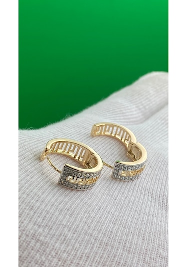 Xuping Halka Zirkon Taşlı Rose Gold Kadın Küpe Altın