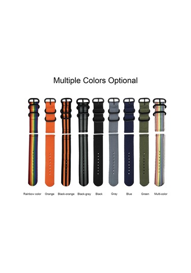 Konesam 18mm Turuncu Nilon Kumaş Saat Kordonu - Evrensel Kullanimlı Kanca Tipi Saati Takimlari