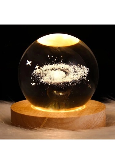 Metabagua De Beers 3d Kristal Işıklar Lamba Parlayan Gezegensel Galaksi Gece Lambası Kristal Küre Gece Işıkları Başucu Lambası Ev Dekoru Noel Hediyesi 7pteg2 Bej