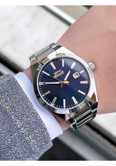 Slazenger Damatlık Ve Takım Elbiye Özel Çelik Kordon 5 Atm Suya Dayanıklı Erkek Kol Saati Sl545.a02 Gümüş