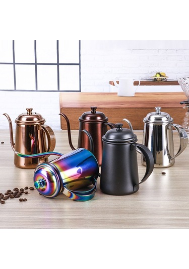 Leezsing Mutfak İçin Saplı Pour Over Kahve Çaydanlığı El Damlama Kahve Potu Pour Over Kahve Çay