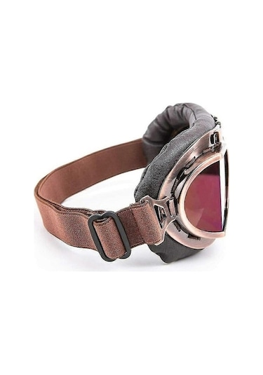 Trendooze Motocross Gözlükleri - Steampunk Pilot Stili Uv400, Sis Geçirmez
