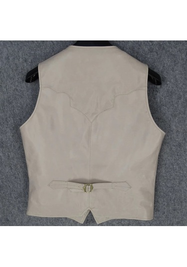 Vashion Hakiki Deri Gri Yelek