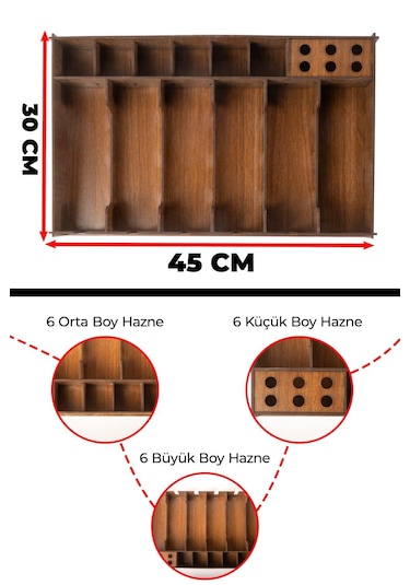 Ahşap Profesyonel Kuaför Berber Malzeme Organizeri