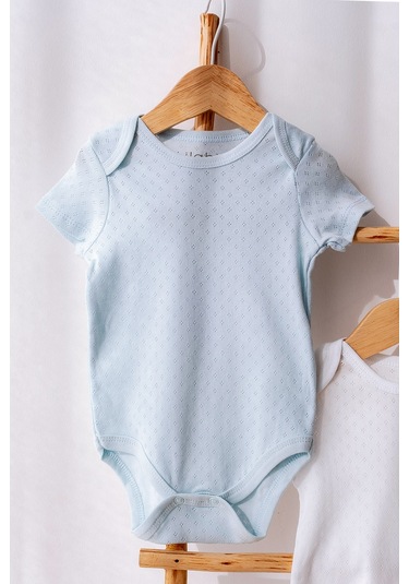 Lilabio %100 Organik Pamuk 3'lü Jakarlı Kısa Kollu Bebek Body Seti Çok Renkli