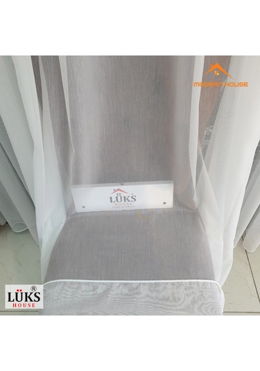 Lüks Keten Titi Tül Perde Kırık Beyaz Modern House