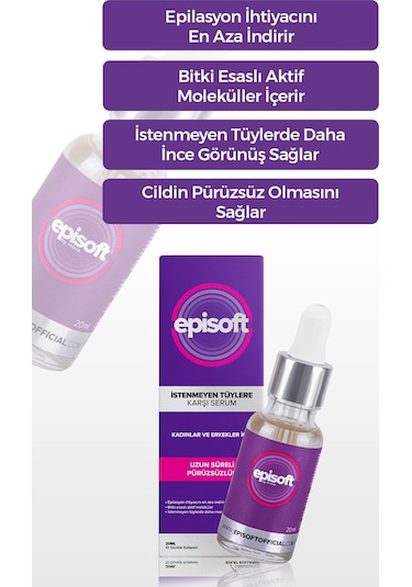 Episoft İstenmeyen Tüylere Karşı Serum 20 ML