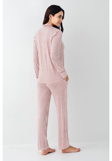 Pierre Cardin Kadın Kırmızı Gömlek Pijama Kırmızı