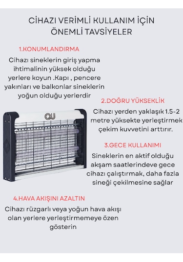 300soelektrikli Uv Sinek Öldürücü Zincirli Askılı Siyah