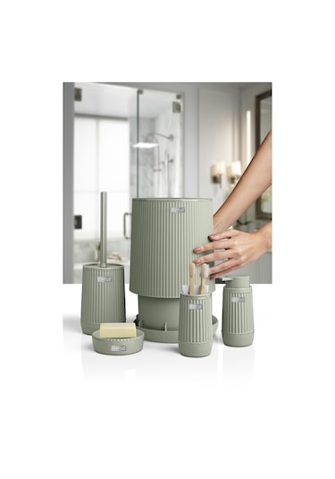 Okyanus Home Nida Yeşil 5'li Banyo Seti Yeşil