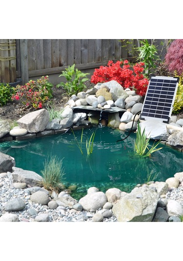 Symbee "güneş Enerjili Bahçe Çeşmesi - 5.5w Güçlü, 380l/h Akış, 6 Nozul Seti, 3m Kablo, Su Tasarrufu Sağlar"