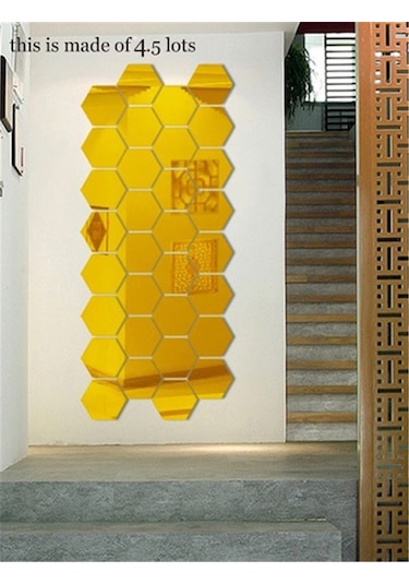 Altıköşe Altıgen Geometrik Hexagon 3Mm Cam 18X16 Duvar Boy Aynası