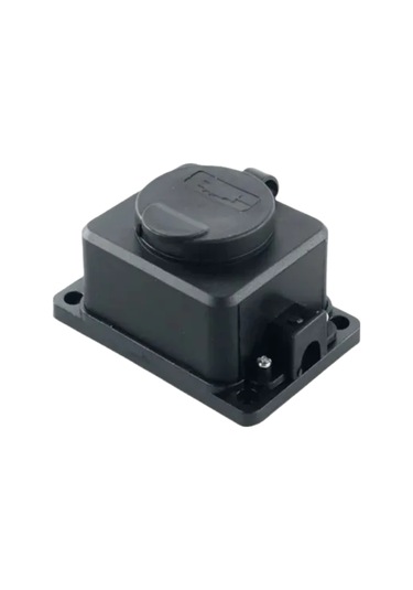 Youmex Siyah Ip54 Su Geçirmez Dış Mekan Fantezi, 16a 3500w, Toprak Bağlantılı, Kauçuk Gövde, Avrupa Standartı