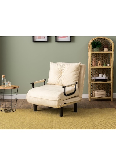 Pafu Sento Tekli Katlanır Yataklı Koltuk - Soho Krem Krem