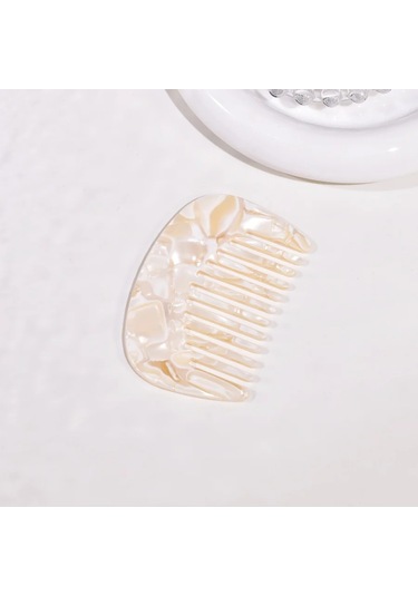 Snapbuy Kadınlar İçin Seyahat Tarak - Çok Renkli Asetik Asit Fransız Portatif Mini Tarak 1 Parça Bej Size Fits All