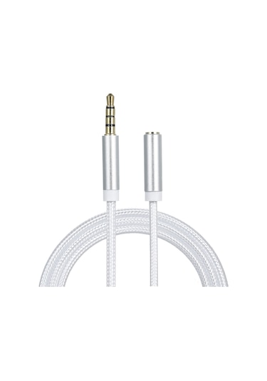 Maiyame 1.93m Gümüş 3.5mm Trrs Mikrofon Desteklı Ses Uzatma Kablosu - Telefon, Bilgisayar, Araç Ses Sistemi İçin Uyumlu