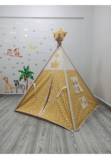 Kızılderili Oyun Çadırı Yıldız Rüyası Sarı