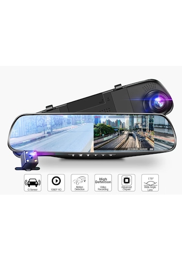 Kingwin 2 Kameralı Geri Görüş Kamerası Yol Kayıt 1080p Hd