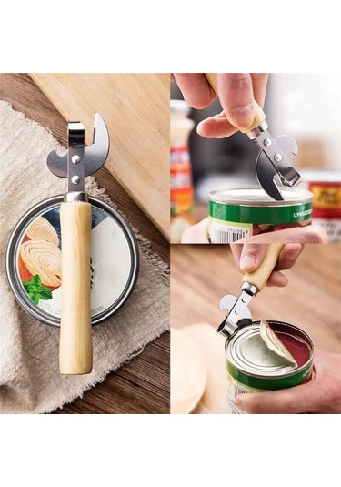Liangmei Konserve Açacağı, Çok Fonksiyonlu Şişe Açacağı, Ahşap