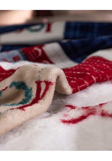 Chevalz Çift Kişilik Welsoft Baskılı Battaniye - Mavi/kırmızı 8684427292235 Mavi