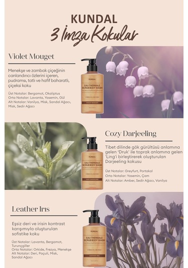 Kundal Leather Iris Nemlendirici ve Arındırıcı Tanecikli Vücut Yıkama Jeli 500 ML