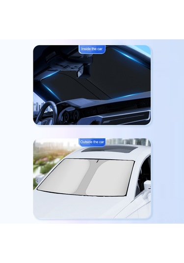 Monyee Araç Cam Güneş Engelleyici - Titanyum Gümüş Büyük Boy, Isı Ve Uv Koruyucu, Kolay Kurulum, Katlanabilir Tasarım